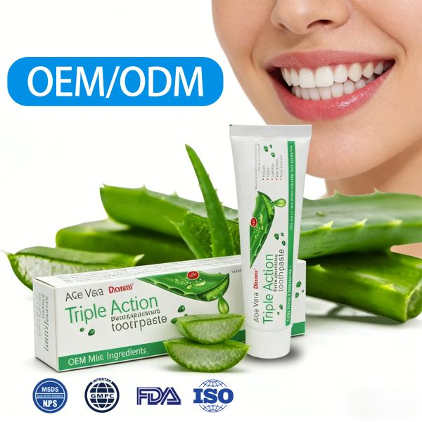 Factory Custom Natural Whitening Toothpaste Fresh Breath Mint Flavor Sensitive Teeth Formula 100g Dental Care Aloe Vera Toothpaste