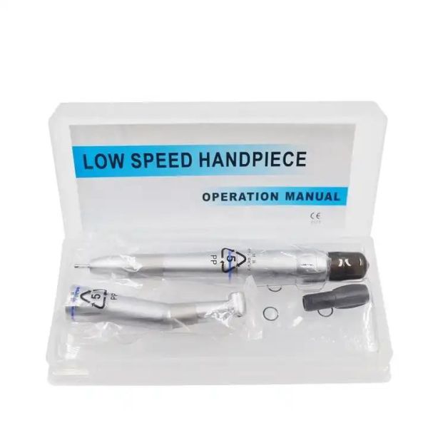 LED Low Speed Dental Handpiece Set E-Type Inner Water Spray Contra Angle Straight Air Motor