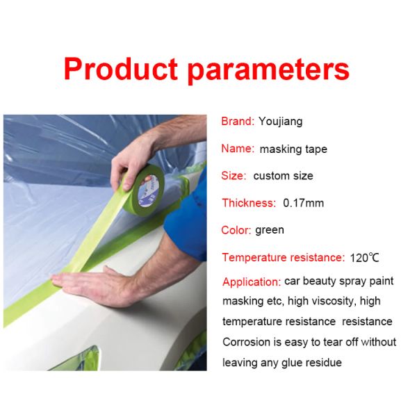 Adhesive Automotive 2 Inch Washi Painter Frog Tape Green Crepe Paper Masking Tape