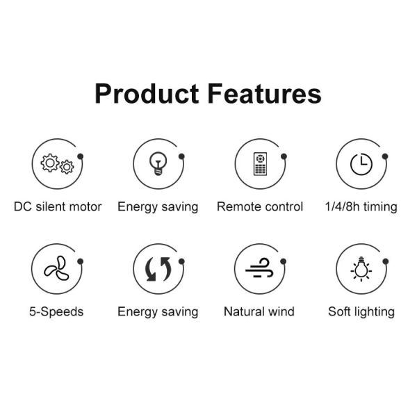 Ventilador de teto LED com luz 1stshine Controle de parede sem fio de motor silencioso DC clássico moderno
