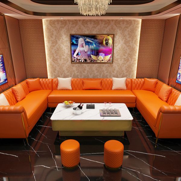 Custom Modern Leather L Shape Sofa bar Lounge Furniture Nightclub U Shape Restaurant Booth Seating Light Luxury bar Furniture
