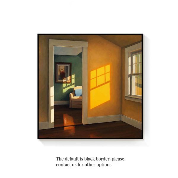 Elegant Nordic Art Deco Canvas Print 'Sunshine Window' Living Room Wall Decor Still Life Pattern for Home