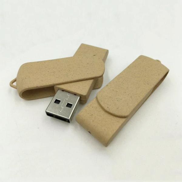 Eco Friendly Swivel Degradable Wooden USB flash Drive 16Gb With Compostable material