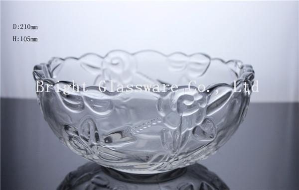 best quality glass fruit plate, glass container use in home & hotel