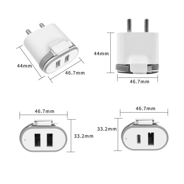 5V 2.1A Iphone 12 Fast Wall Charger Dual USB 2 Ports 18w USB Power Adapter