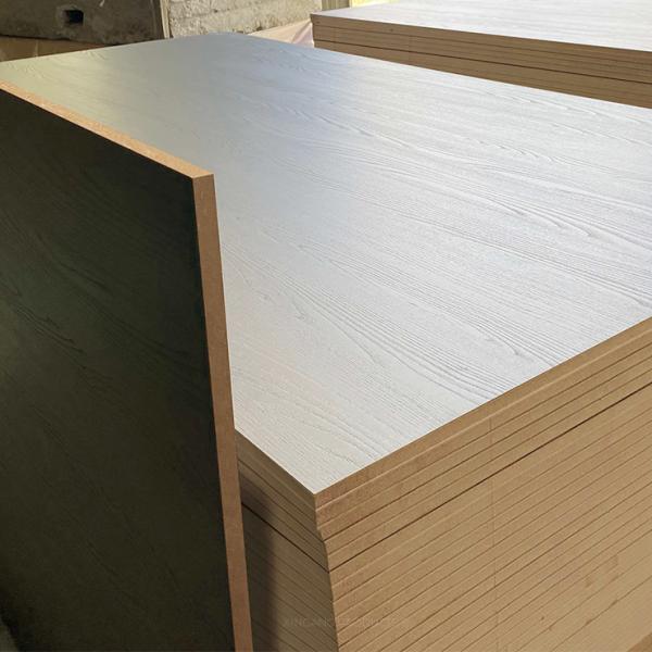 Matt White Melamine Laminated MDF Board For Modern Cabinetry Interior Decoration