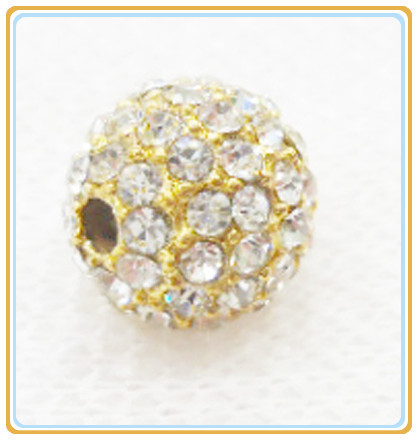 10mm Rhinestone Multicolor Shamballa Crystal Alloy Pave Beads For Decoration