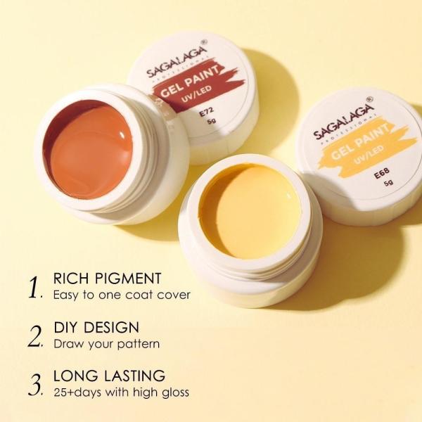 Private Label Multi Solid Gel Nails Paint UV LED Gel Painting Nail Pot Color Art Paint Jar Non-Toxic Material Type Free