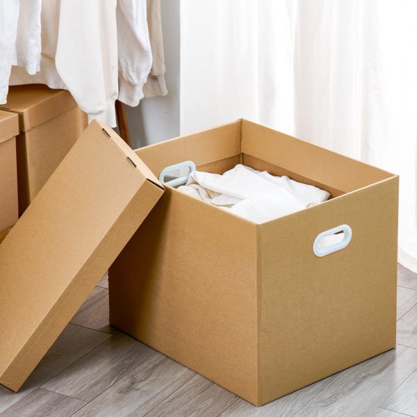 Spot Kraft paper Corrugated Cardboard Shipping Box with Large Capacity Moving and Packing Storage Clothes Toys Miscellaneous Items Sorting with Lid Boxes