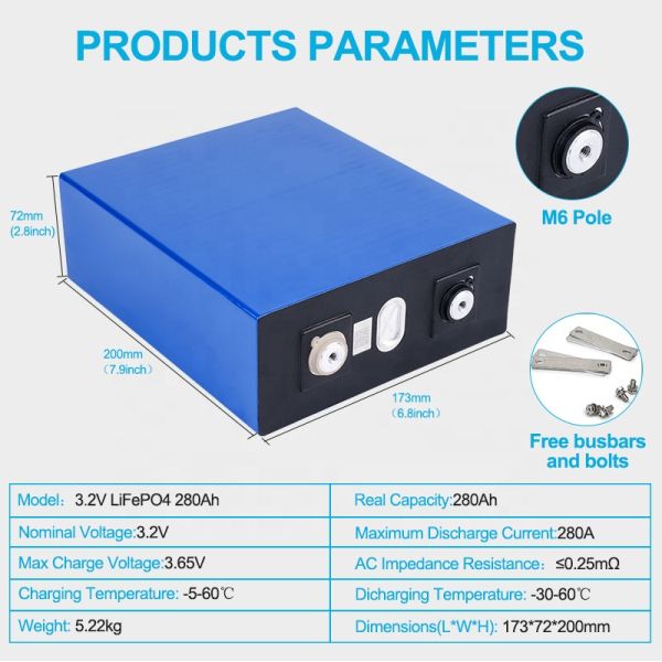 MSDS CE Custom Lithium Ion Battery Packs 280ah 3.2 V Lifepo4 Battery