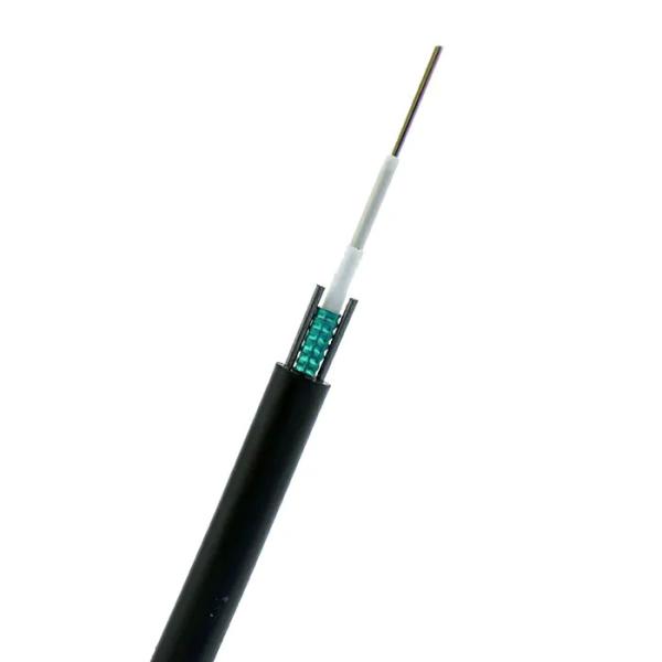 Outdoor 2 Core Armored Cable Fiber Optical With MDPE Sheath 7.6mm Diameter