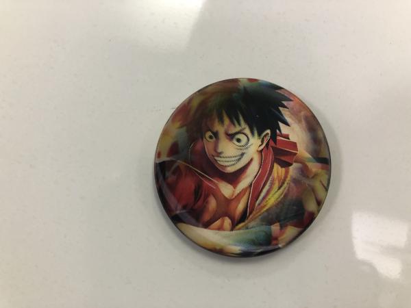 5.8*5.8*Cm 3D Lenticular Badge Anime ONE PIECE DBZ Naruto