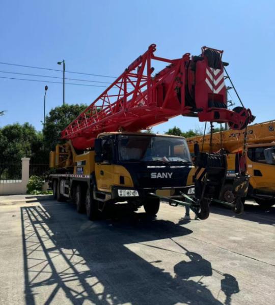 RED Color 2023 SANY STC500E Used Truck Crane 50T Fully Hydraulic Lifting Machinery