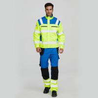 Customized Fluorescent Flame-Resistant Work Suits Colorblock Durable Breathable