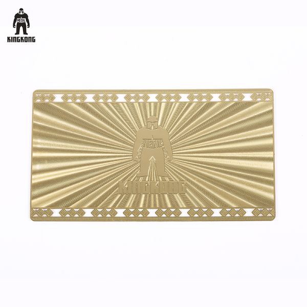 Blank Customized Shiny Gold Metal Business Card Hollow Out Etch Logo