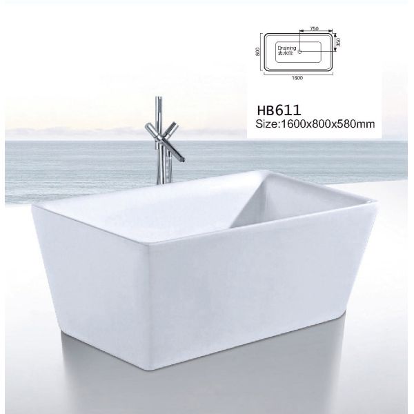 Bathtubs, freestanding Bathtub without faucet , hand shower HB611