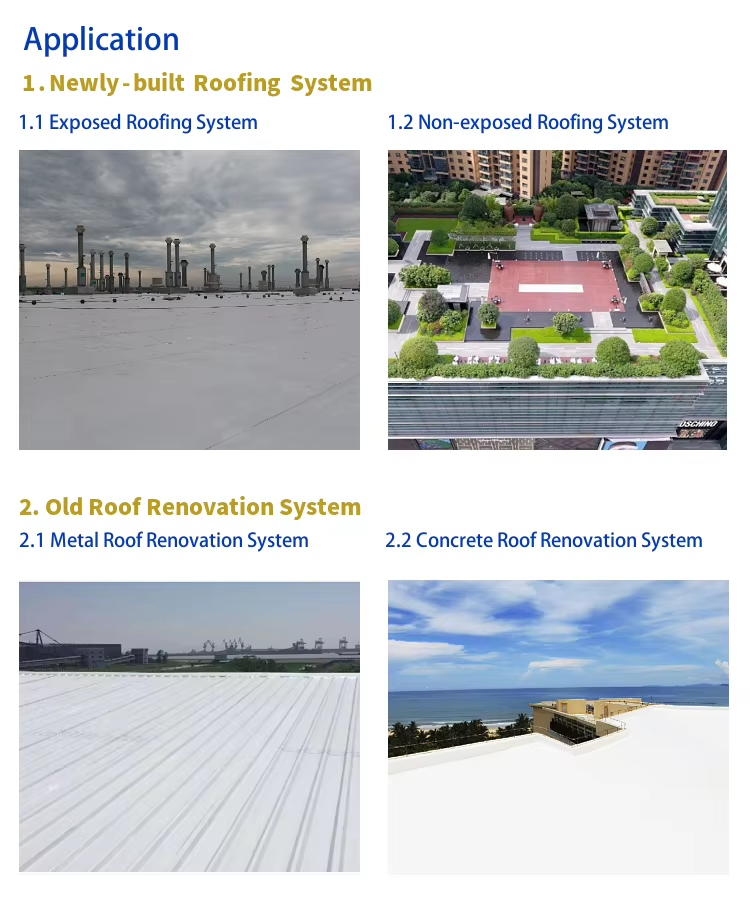 Fleece Backed 1.5mm Pvc Single Ply Roofing Membrane For Renovating And Repairing Color Steel Roofs