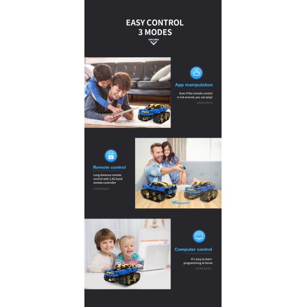 Unisex 2 in 1 Remote Control Racing Car DIY Building Kits for Kids Boys Girls 8-13 Years