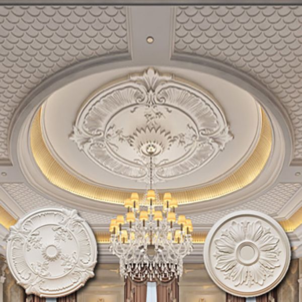 M-7100 Good Quality Quick Installation Indoor Decoration Pu Golden Silver Antique Decorative Medallions