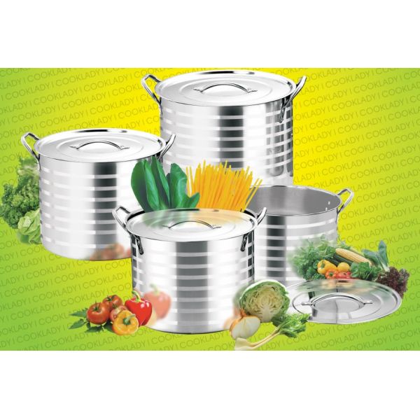 8pcs high quality stainless steel stock pot & cooking pot & casseroles &8L/11L/13L /15L cookware set silver