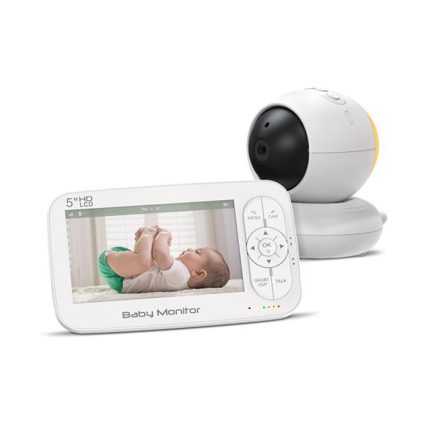 5 Inch Smart Baby Monitor with Pan-Tilt Night Vision and Two-Way Audio