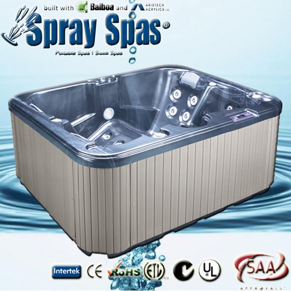 Single Reversible Lounger Hot Spa Tub,Whirlpool Massage Bathtub with 850 Liters ECO-Friend