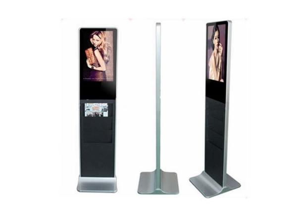 Floor Standing Commercial LCD Advertising Video Display With Brochure Holder
