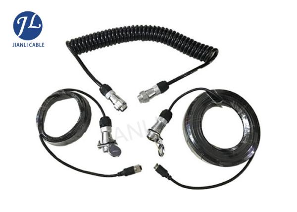 4M 7 Way Rear View Camera Cable , Automotive Security Camera Power Extension Cable