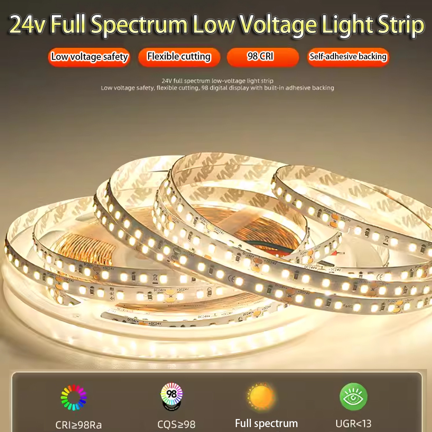 Самоклеящаяся светодиодная световая лента 12В для низковольтного патча 24В