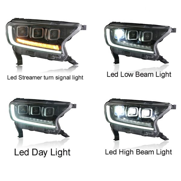 6000K 3 Len Projector Headlight Tail Light pour Ford Ranger T7 T8