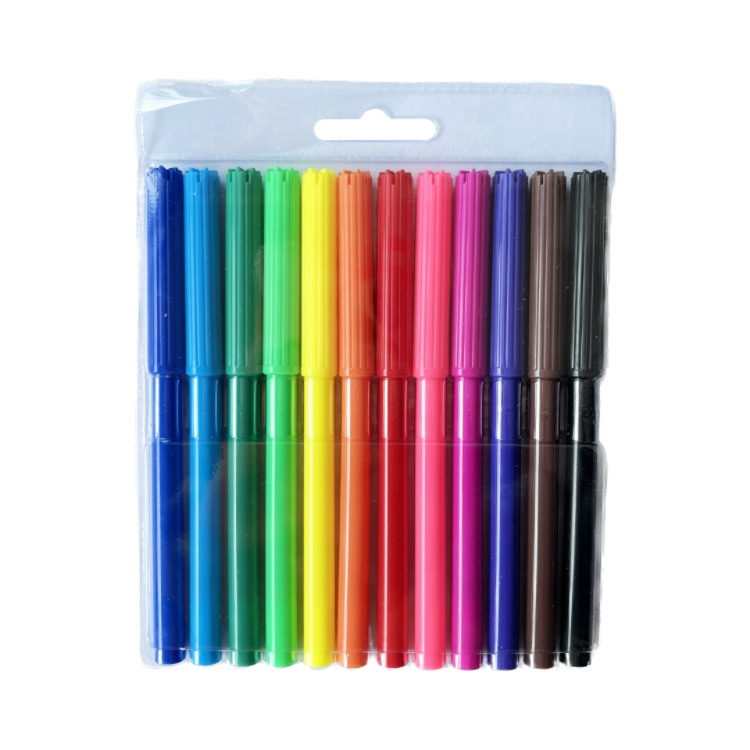 Creative stationery OEM student Children 12 Colors painting fibre tip pen watercolor pen set