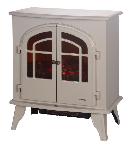 Beige White Electric Wood Burner Fireplace TNP-2008S-C2 With High Efficiency