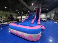 8.4x3.6x6m Custom Jumper Bouncy Kids Pink Princess Inflatable Water Slides For Party