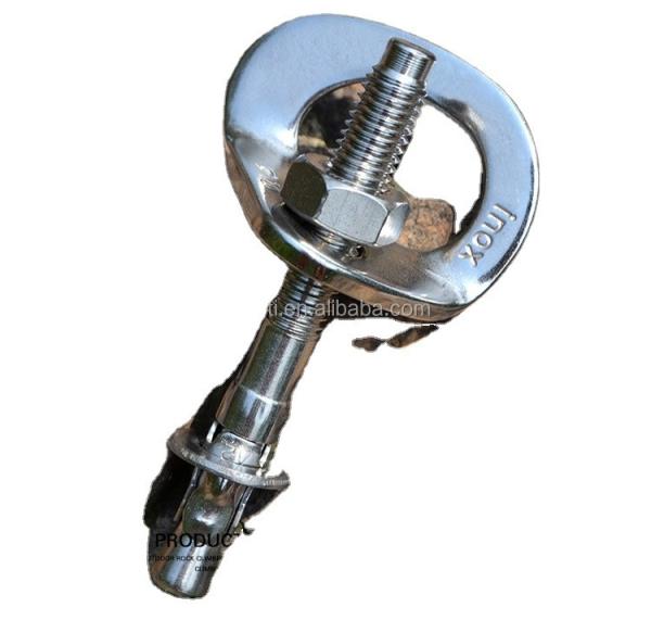 Equipamento de escalada de rocha de aço inoxidável Forte 25 Kn Bolt Hanger para aventuras ao ar livre