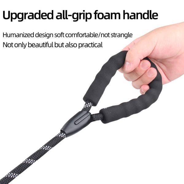 Pet Reflective Nylon Leash Explosion-Proof Flush Dog 1.5M Round Rope Foam Handle