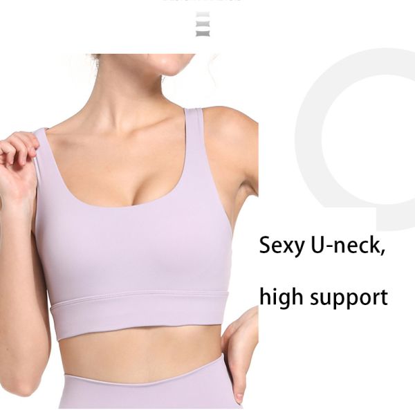 Full Cup Plus Size Moisture Wicking Sports Bra Soft U Neck For Fat Women