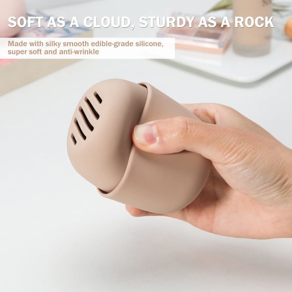 Смываемый, дышащий, силиконовый макияжный губка-держатель, красочная губка-блендер, чемоданчик для путешествий