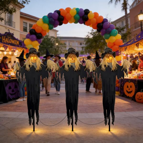 Halloween Scarecrow Ground Light | 1.2m(H) | 45cm Plug Rod | Glowing Eyes & Sound | Eco-friendly & Waterproof | Home & Commercial | MOQ 500pcs