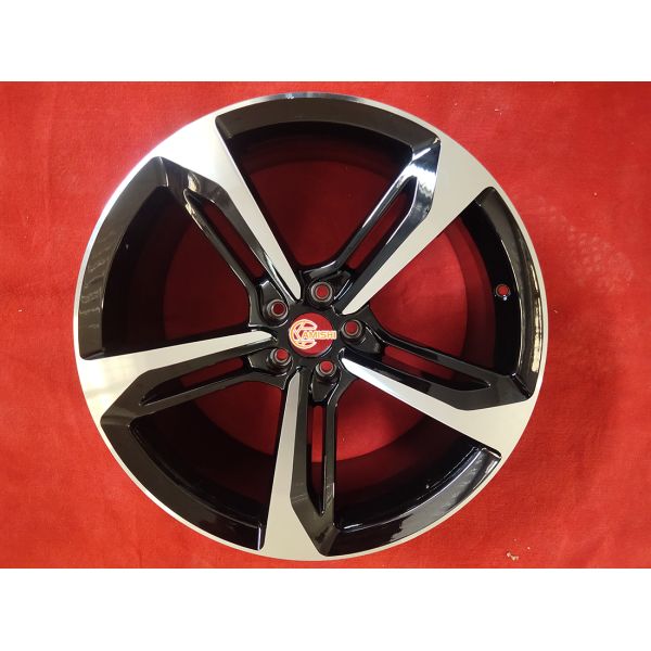 66.5 Hole 5 Spoke Black Alloy Wheels