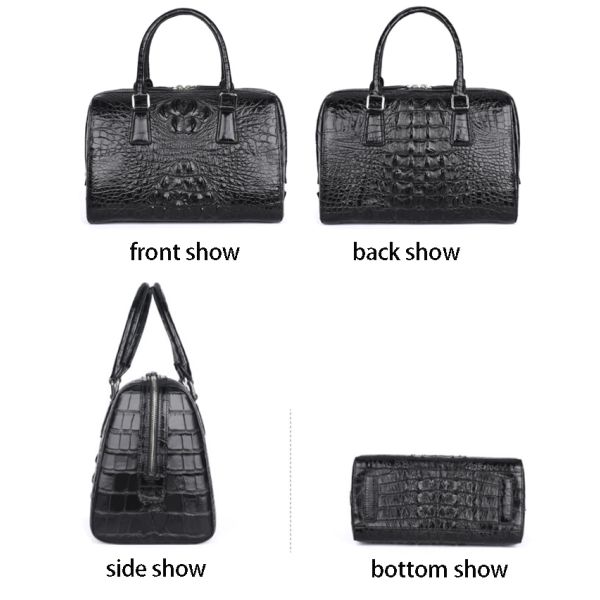New zipper large capacity women's crocodile leather handbag for lady
