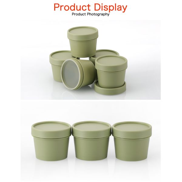 Tarros poner crema de empaquetado cosméticos plásticos 100g de los PP del verde del OEM