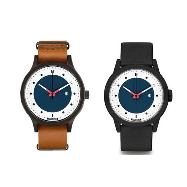 pu leather band cute double color dial fashion ladies watch with calendar