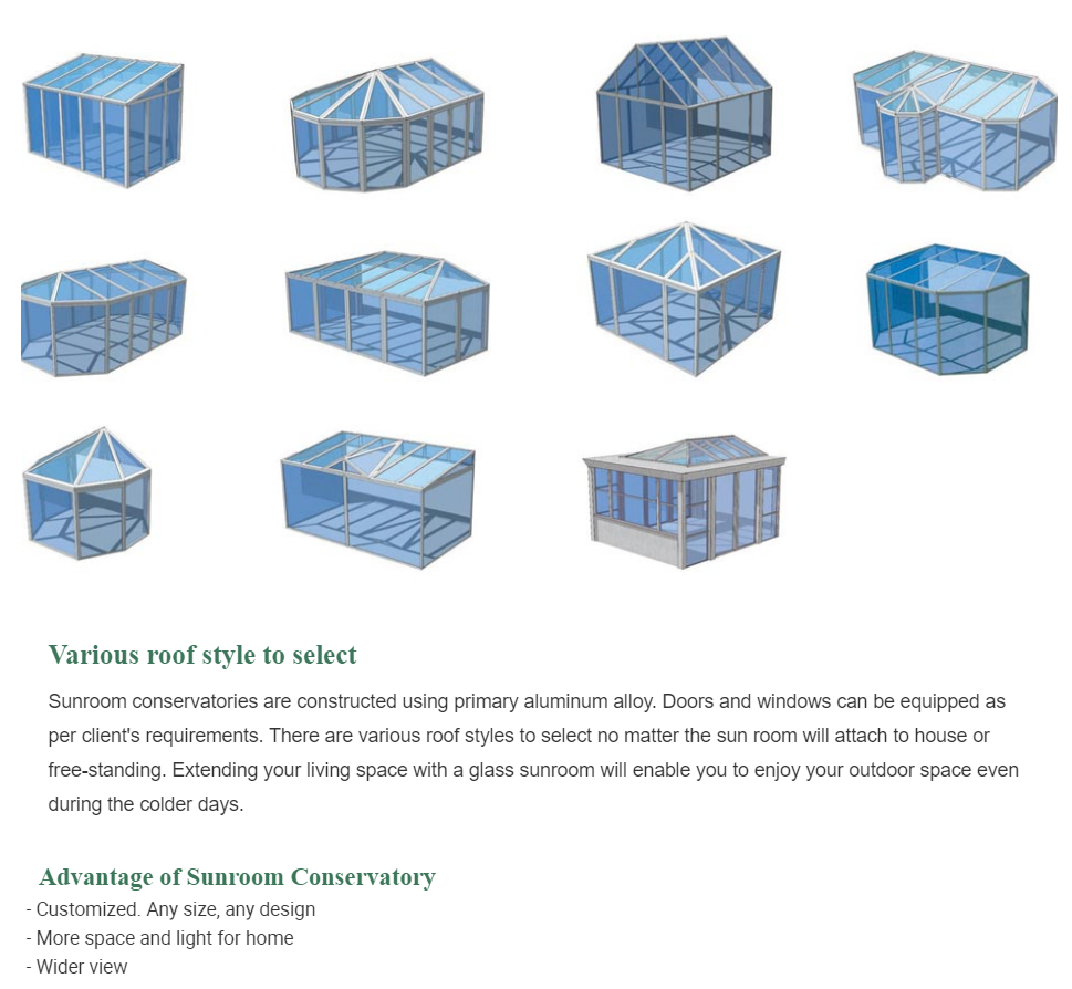 Backyard 6063 T5 Aluminium Glass Green House Tinted PVB laminated