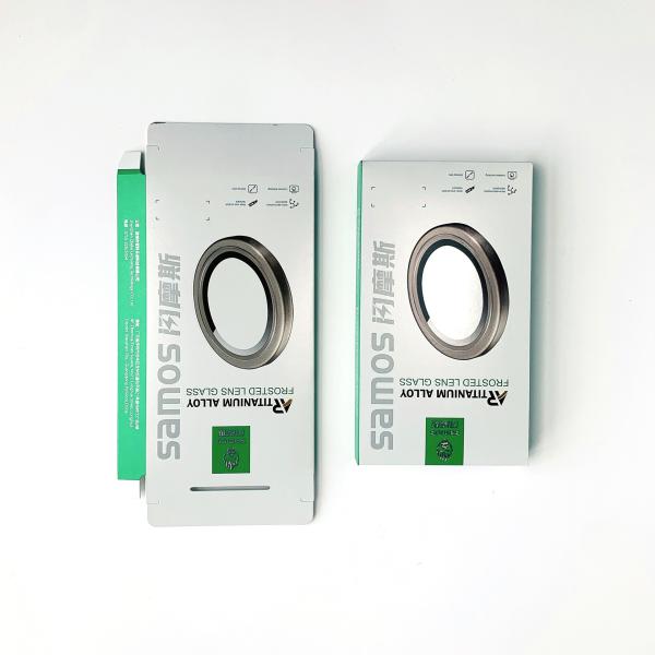 Custom Mobile Phone Lens Tempered Film Packaging Box with pvc Windows for IPhone  Camera Lens Screen Protector Paper Box