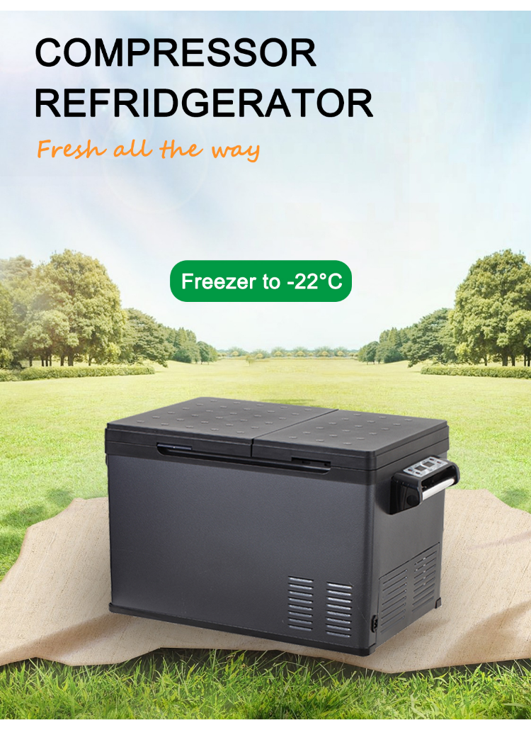 NO réfrigérateur de camping extérieur portable contrôlé par application pour la pêche DC 12v 24v et grande capacité