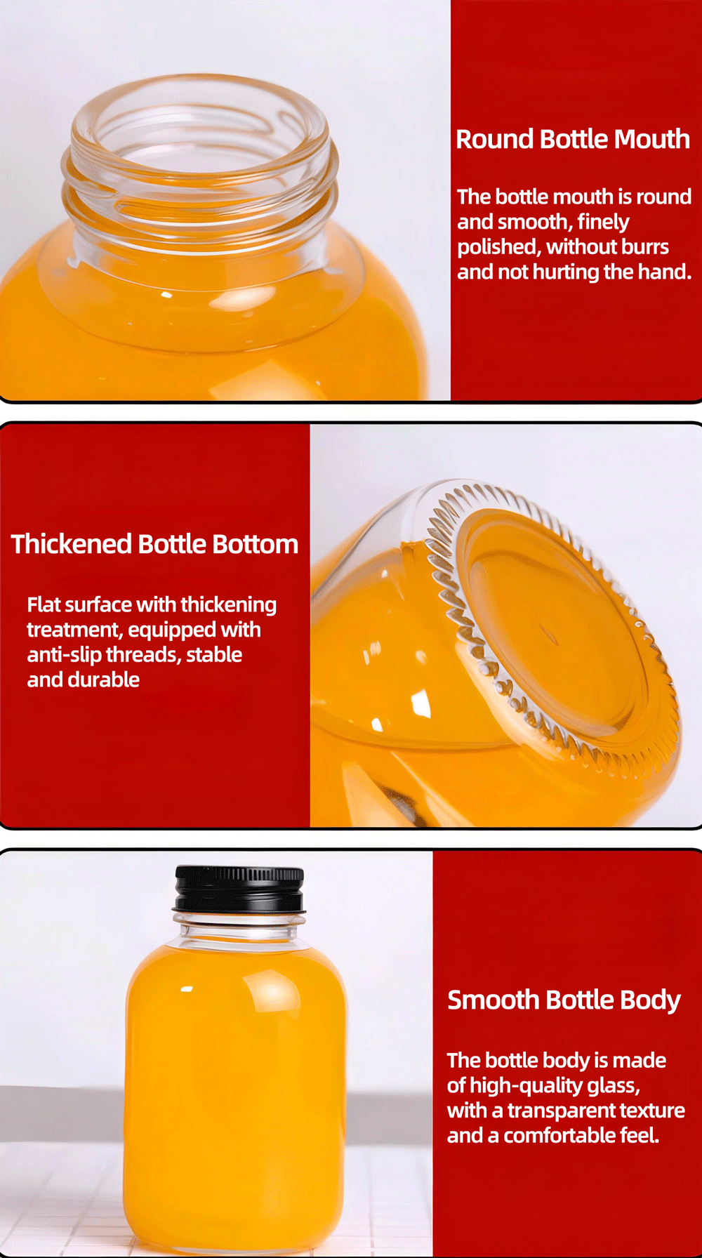 Round Chubby Glass Milk Bottle with Leakproof Sealing Solution Borosilicate Glass for Custom Labeling