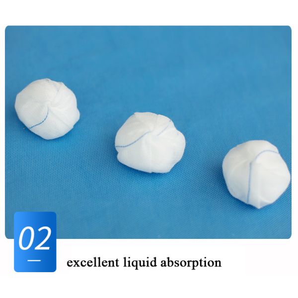 Стерильный медицинский шарик марли хлопка с размера 100% хлопок шарика арахиса потока рентгеновского снимка хирургией потока устранимого множественного голубой