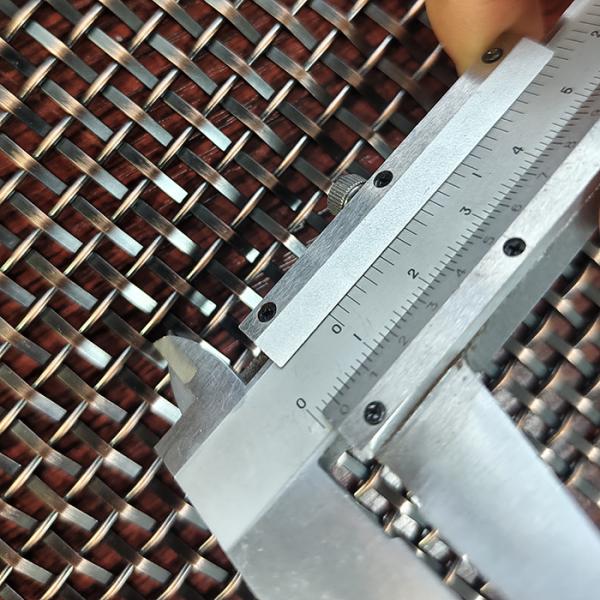Decorative Antique Brass Copper Plated Stainless Steel Crimped Flat Wire Mesh  Interior Grilles For Building Facade Partition Divider  Curtain Wall