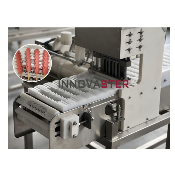 Efficiently Thread Chicken Satay Skewers with Stainless Steel KEBAB Threading Machine
