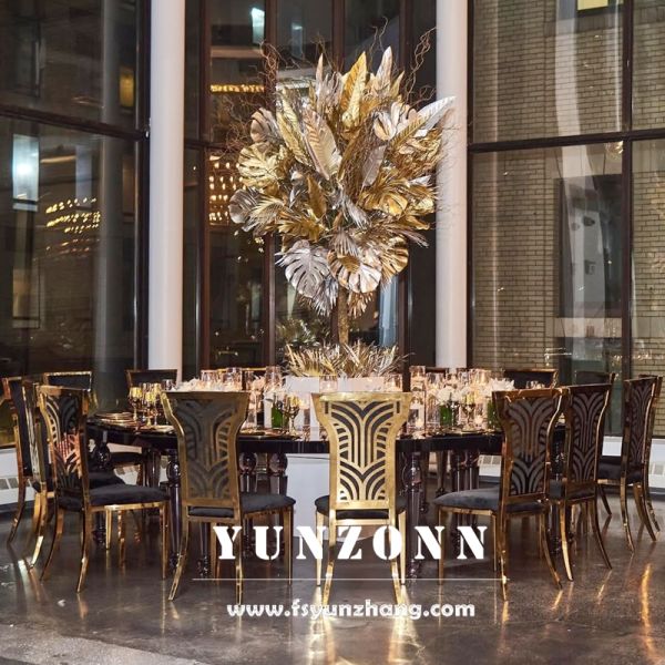 Commercial Luxury Chair with Black Velvet and Stackable Stainless Steel Frame for Hotels Dining Outdoor Living Room Villas